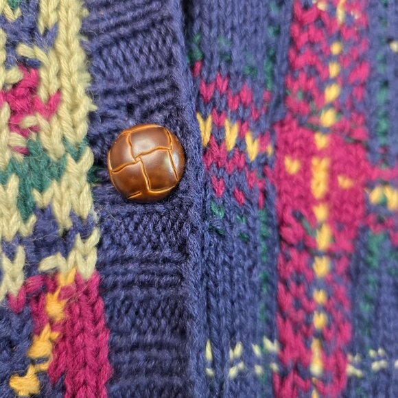 Hand Knitted Patchwork Cardigan XL by Robert Scott Ltd Grannycore Deadstock - Picture 4 of 8